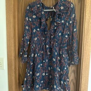 Free People Blue Floral Mini Dress